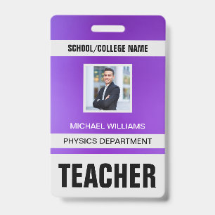 Minimalist Modern Teacher ID Card Badge