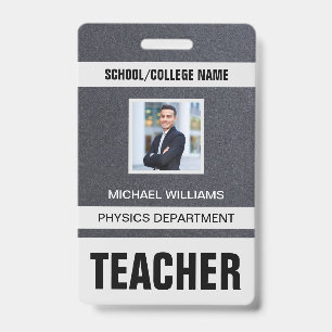 Minimalist Modern Teacher ID Card Badge