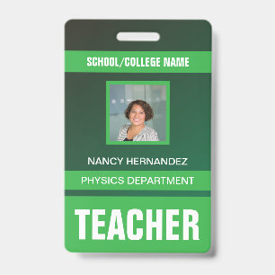 Minimalist Modern Teacher ID Card Badge
