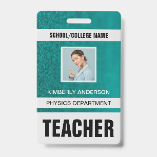 Minimalist Modern Teacher ID Card Badge