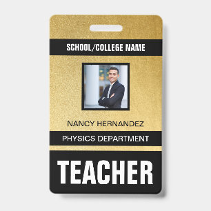 Minimalist Modern Teacher ID Card Badge