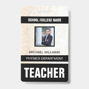 Minimalist Modern Teacher ID Card Badge