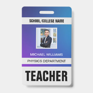 Minimalist Modern Teacher ID Card Badge