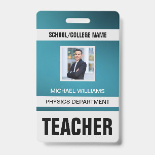 Minimalist Modern Teacher ID Card Badge