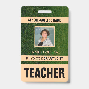 Minimalist Modern Teacher ID Card Badge