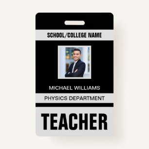 Minimalist Modern Teacher ID Card ID Badge