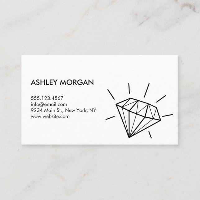 Minimalist modern template jeweller jewellery sell business card (Front)