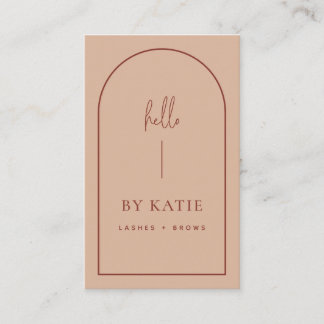 Minimalist Modern Terracotta Blush Arch Beauty Business Card