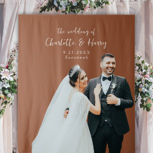 Minimalist Modern Terracotta  Boho Photo Backdrop Tapestry