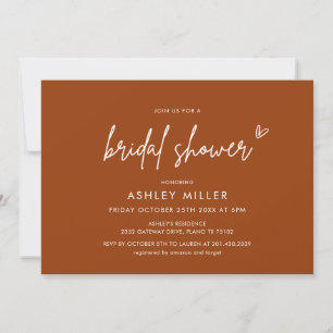Minimalist Modern Terracotta Bridal Shower Invitat Invitation
