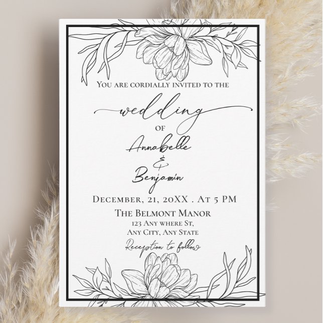 Minimalist Modern Terracotta Floral Wedding Invitation (Creator Uploaded)