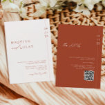 Minimalist Modern Terracotta QR Code Wedding Invitation<br><div class="desc">Minimal & classy terracotta boho QR code wedding invitation with clean lines,  elegant typography and modern wedding date number on top.</div>