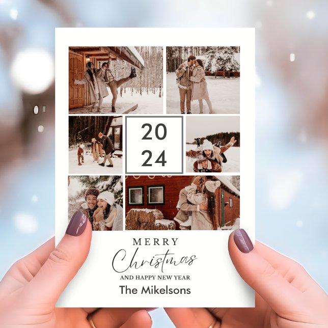 Minimalist Modern Trendy Christmas Couple Photo  Holiday Card (Creator Uploaded)