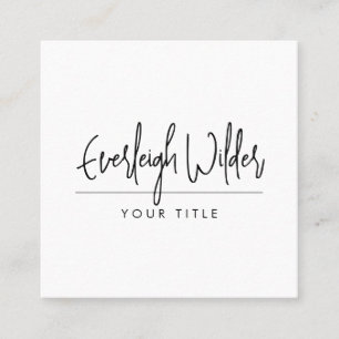 Minimalist Modern Trendy Handwritten Script Square Business Card