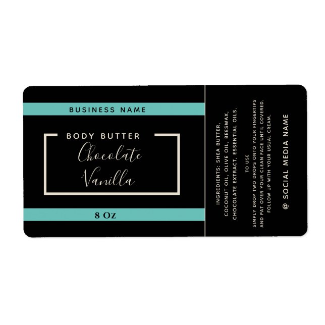 Minimalist modern typography black  product  label (Front)