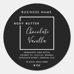 Minimalist modern typography black  product label