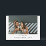 Minimalist Modern Typography Couple Two Photo  Save The Date<br><div class="desc">Announce your big day with this minimalist modern save-the-date card, featuring a sleek white background and space for two photos—one on the front and one on the back. The clean typography adds a contemporary touch, perfectly complementing the timeless simplicity of the design. Showcase your favourite moments as a couple while...</div>