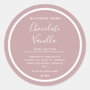 Minimalist modern typography dusty rose product classic round sticker