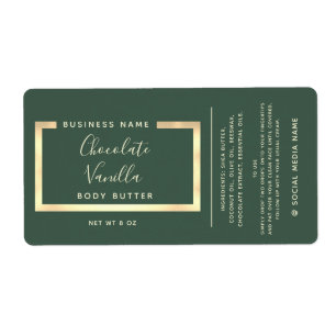 Minimalist modern typography gold frame label