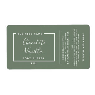 Minimalist modern typography olive product  label