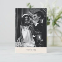 Minimalist Modern Typography Photo Wedding Ivory