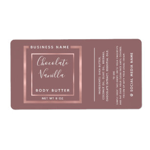 Minimalist modern typography rose gold frame label