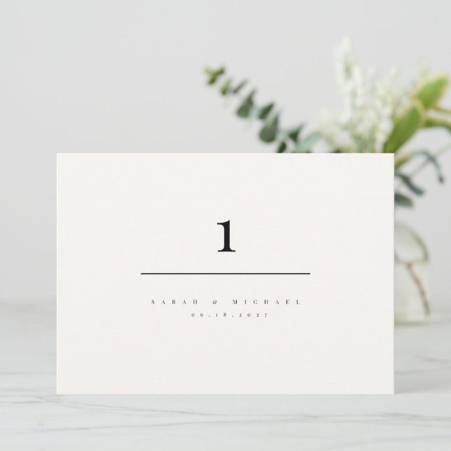 Minimalist Modern Typography Wedding Table Number  (Standing Front)