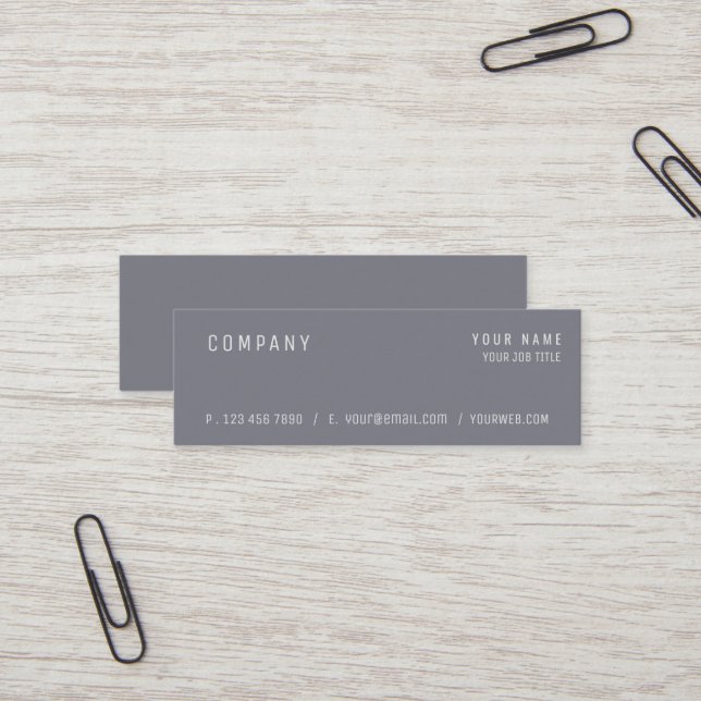 Minimalist Modern Versatile Mini BusinessCard Mini Business Card (Front/Back In Situ)