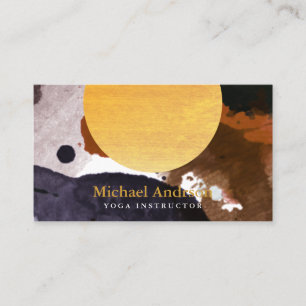 Minimalist Modern Watercolor Yoga Instructor Business Card