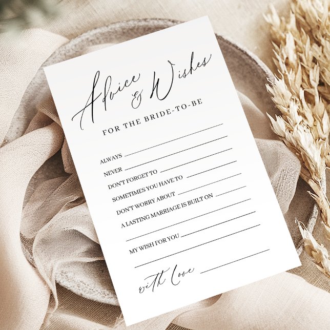 Minimalist modern wedding advice & wishes card (Minimalist modern wedding advice & wishes card)