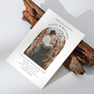 Minimalist Modern Wedding Arched Photo Editorial Invitation