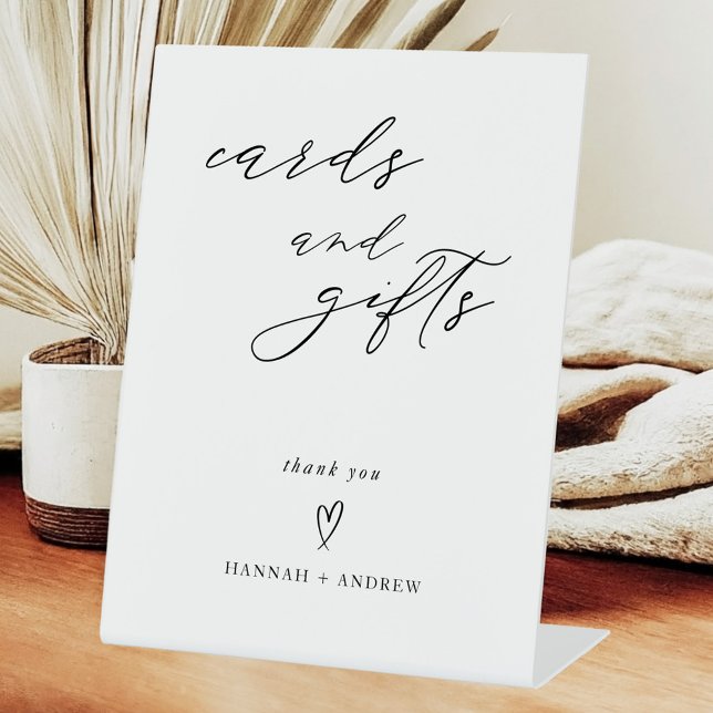 Minimalist Modern Wedding Cards and Gifts Pedestal Sign (Creator Uploaded)