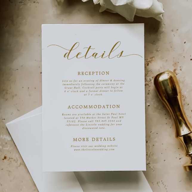 Minimalist Modern Wedding Details Enclosure Card (Creator Uploaded)