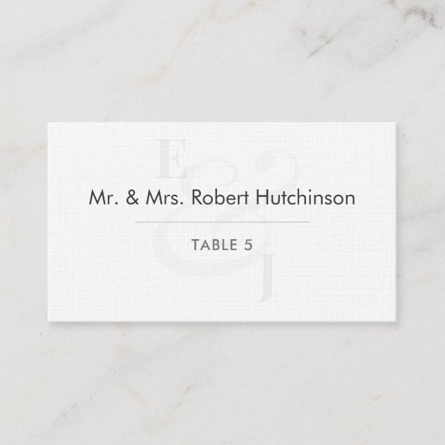 Minimalist Modern Wedding | Flat Table Seating Place Card (Front)