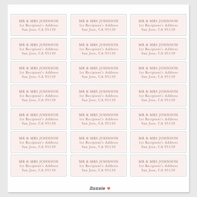 Minimalist Modern Wedding Guest Address Labels  (Sheet)