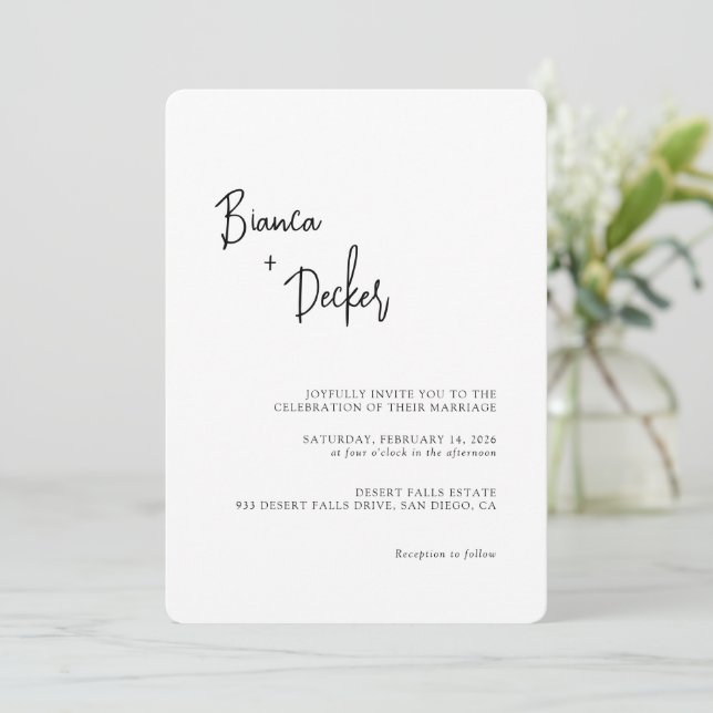 Minimalist Modern Wedding Invitation (Standing Front)