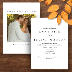Minimalist Modern Wedding Invitation with a photo