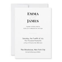 Minimalist Modern Wedding Invitation with QR Code