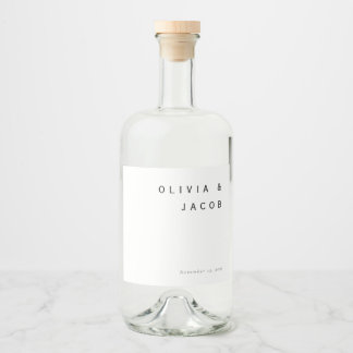 Minimalist Modern Wedding Liquor Bottle Label