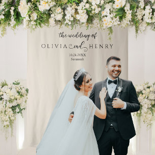 Minimalist Modern  Wedding Photo Backdrop Tapestry