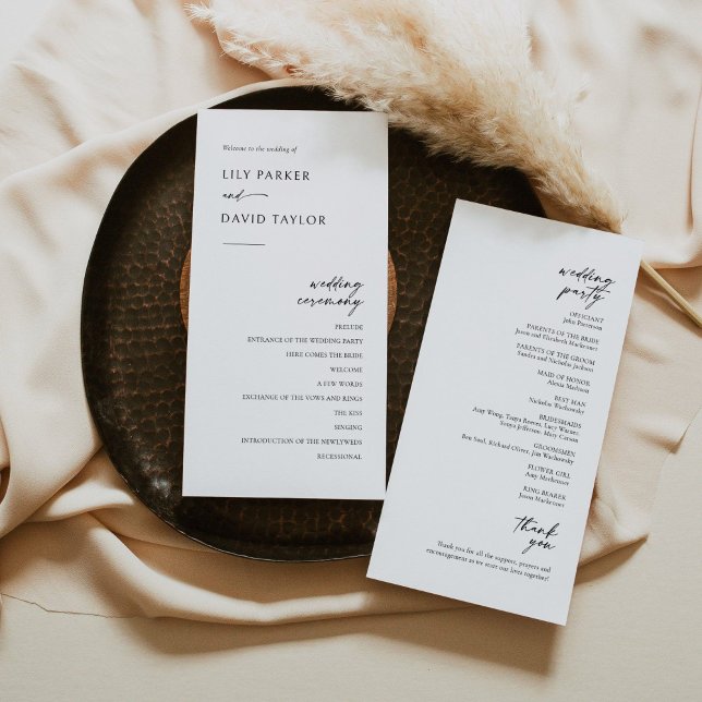 Minimalist Modern Wedding Program (Creator Uploaded)