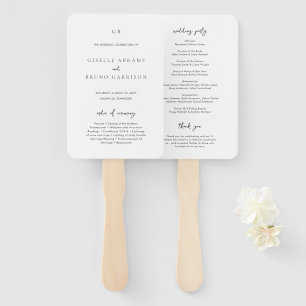 Minimalist Modern Wedding Program Hand Fan