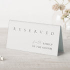 Minimalist Modern Wedding Reserved Table Tent Sign