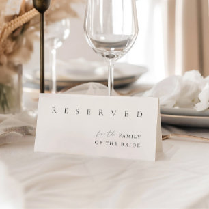 Minimalist Modern Wedding Reserved Table Tent Sign