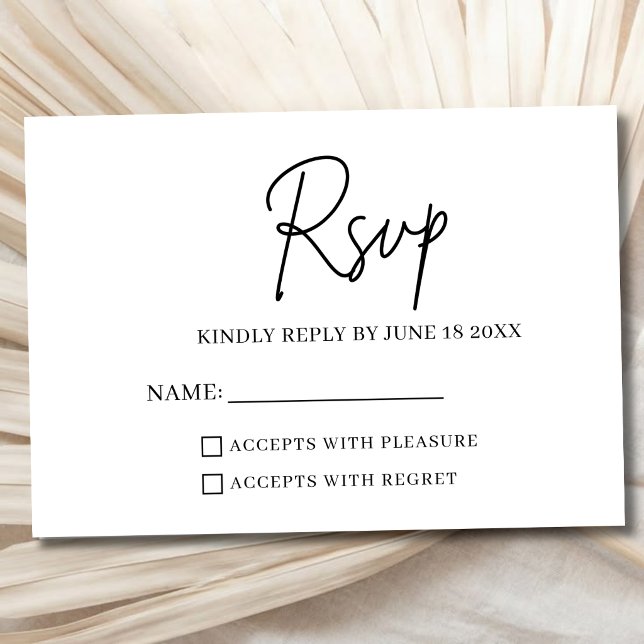 Minimalist Modern Wedding Response RSVP Card  (Creator Uploaded)