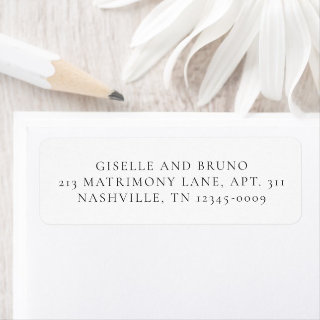 Minimalist Modern Wedding Return Address Label (Insitu)