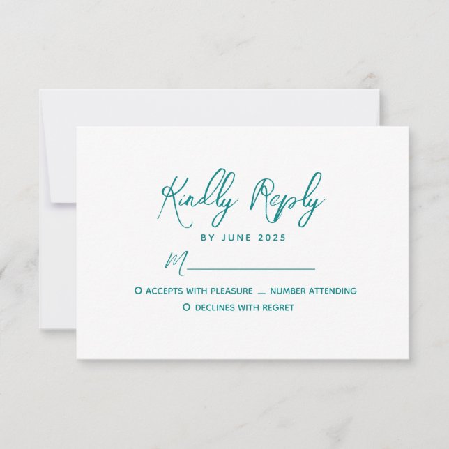 Minimalist Modern Wedding RSVP Card (Front)