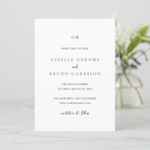 Minimalist Modern Wedding Save The Date