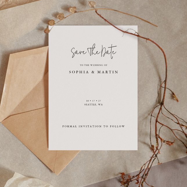 Minimalist Modern Wedding Save the Date (Creator Uploaded)