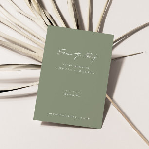 Minimalist Modern Wedding Save the Date Card 